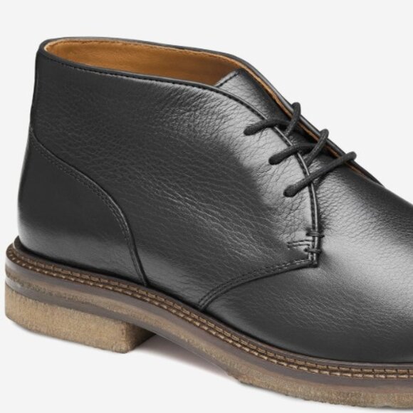 Johnston & Murphy Calder Chukka Black Leather Boots - Picture 1 of 4